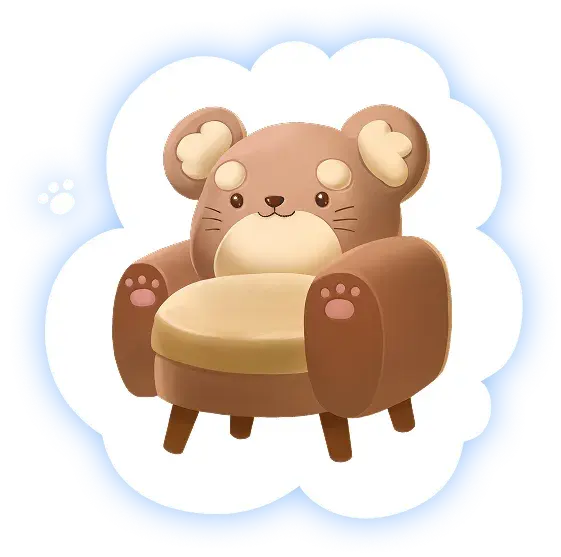 Official artwork of the Loftia Pebble Chair reward