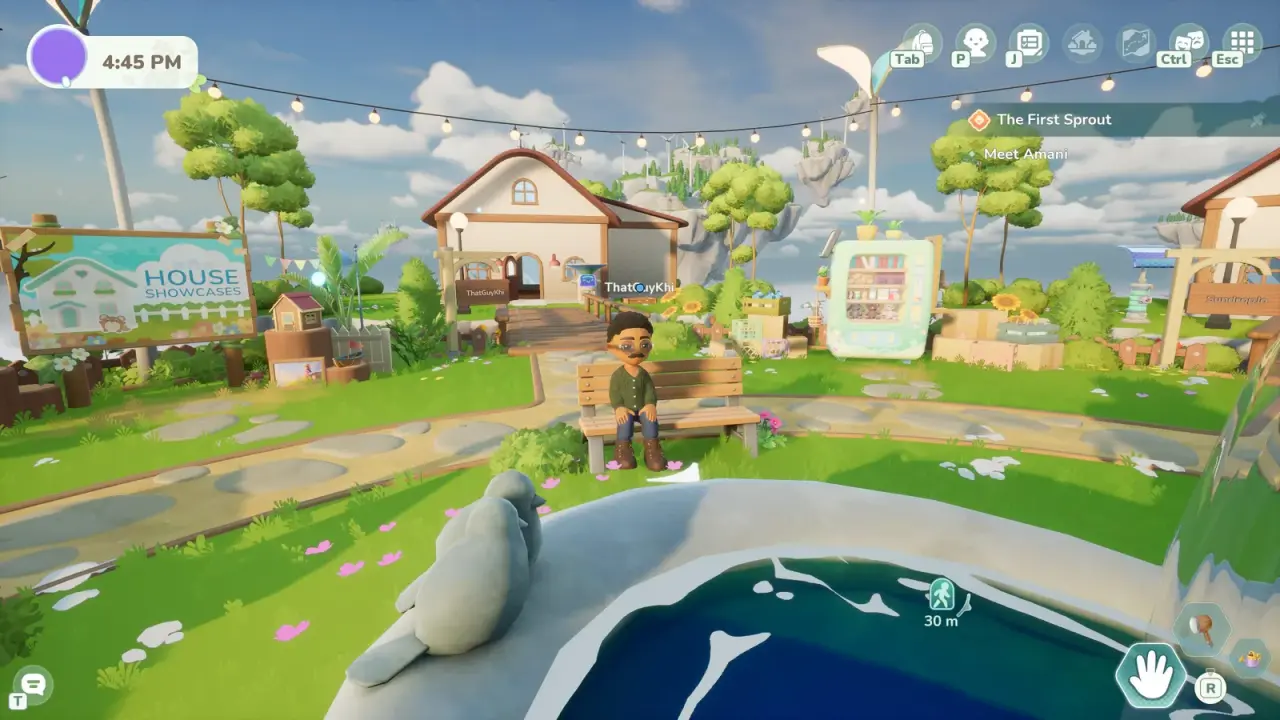 Loftia demo view with a crosshair visible at the center